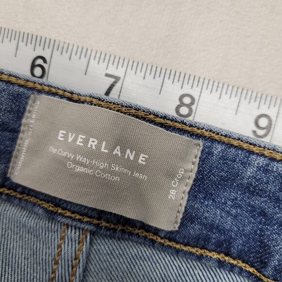 Everlane NWT curvy The Way High  skinny jeans organic cotton crop faded blue - Picture 5 of 9